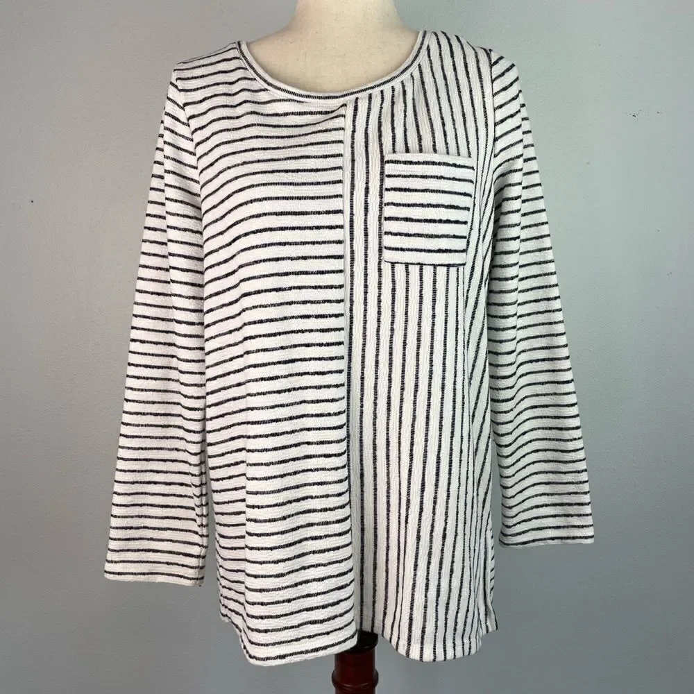 Two by Vince Camuto Striped Tunic Top Size M EUC